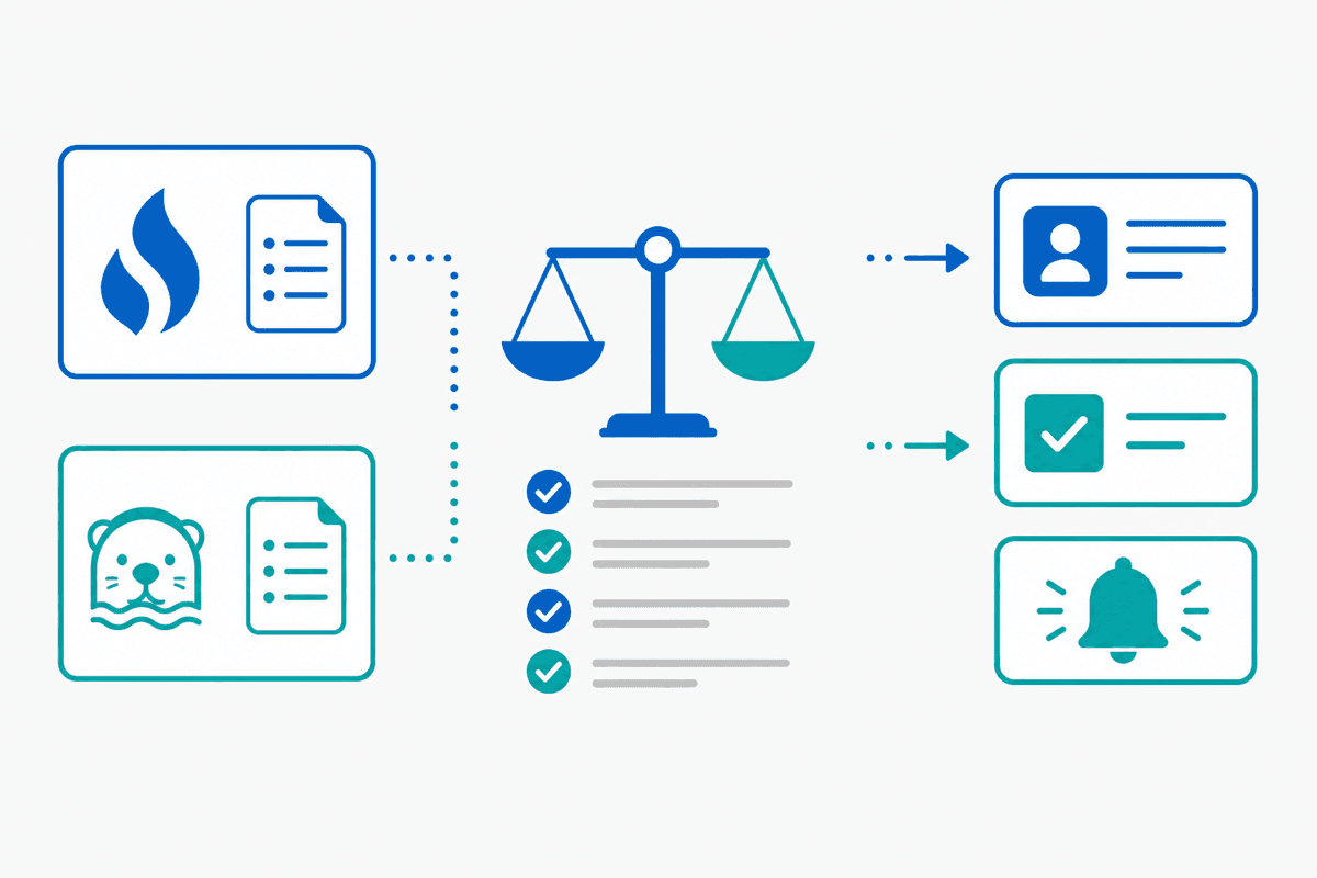 Fireflies Otter and AskElephant comparison for revenue teams showing notes CRM sync tasks and post-call automation
