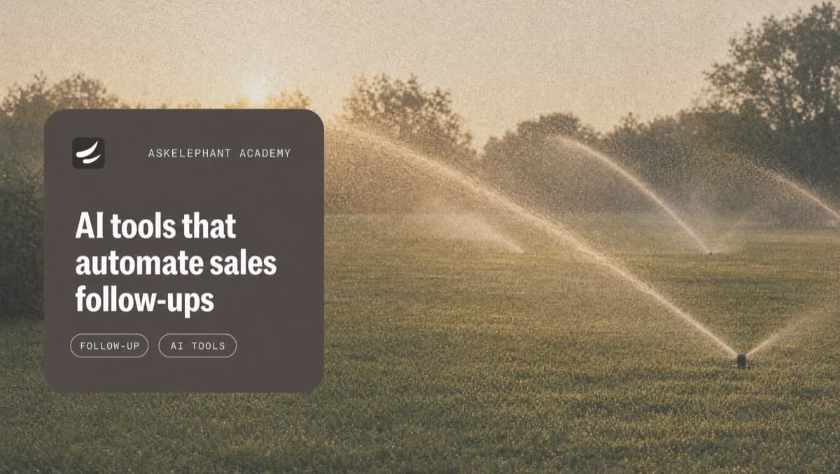 Lawn sprinklers watering a field at sunrise illustrating AI tools that automate sales follow-ups