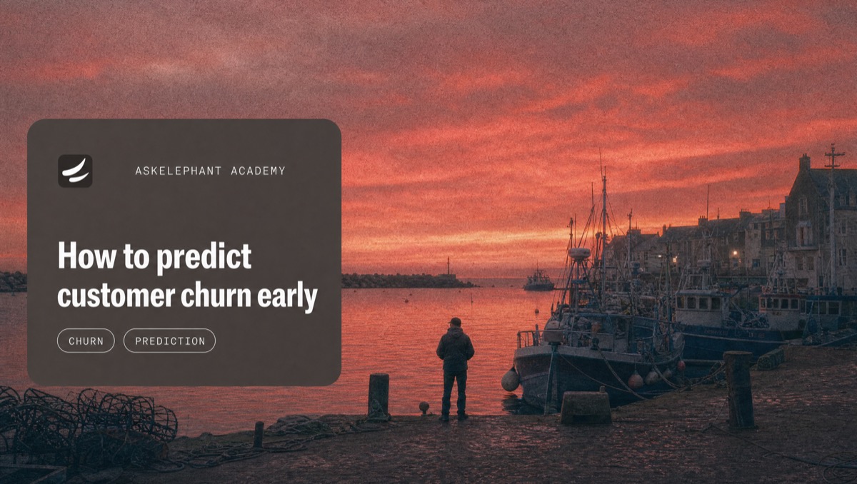 How to predict customer churn before it happens - AI analyzing conversation signals and CRM data to surface early warning alerts
